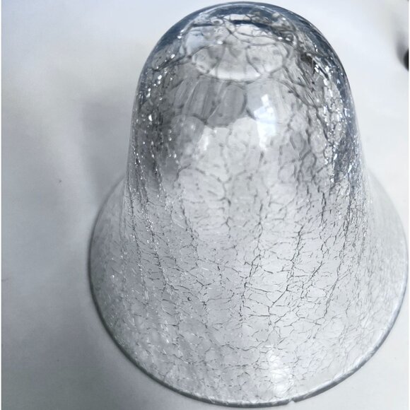 Vtg Brass & Crackle Glass Candlel Holder Vase Compote Bowl Grape Motif Design ** - Picture 2 of 13